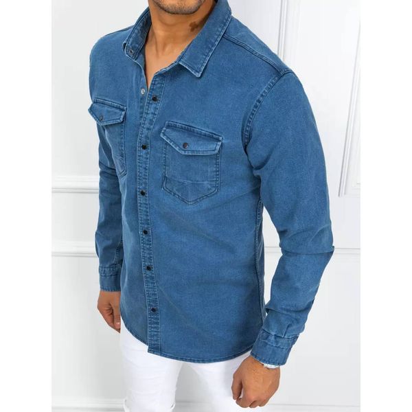 DStreet Men's blue denim shirt Dstreet DX2357
