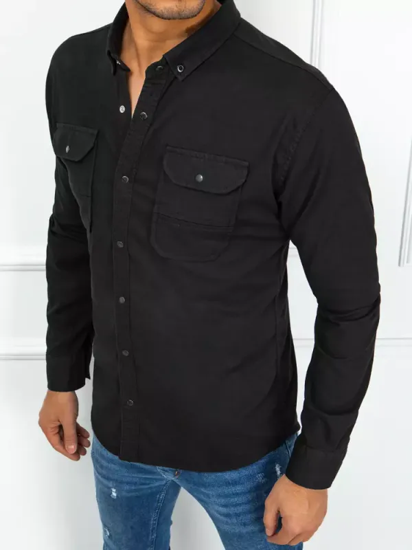 DStreet Men's elegant black shirt Dstreet DX2378