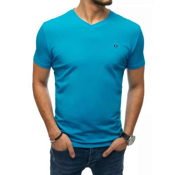 DStreet Men's plain T-shirt turquoise Dstreet RX4976