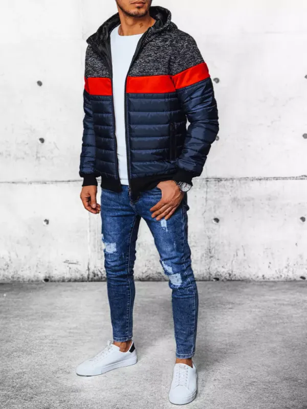 DStreet Men's Quilted Hooded Jacket Dstreet Blue