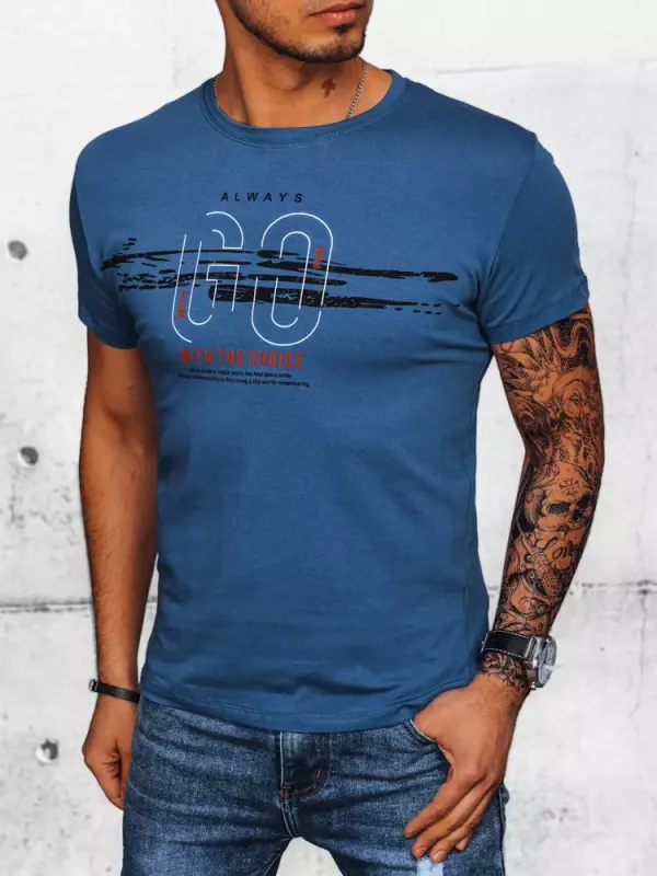 DStreet Men's T-shirt with blue print Dstreet