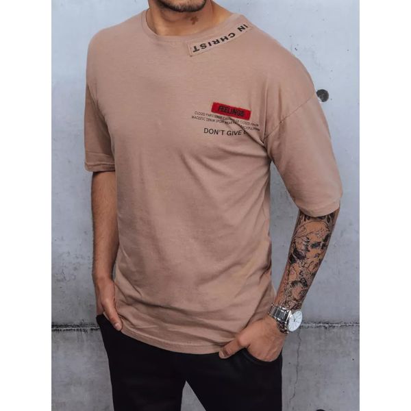 DStreet Men's T-shirt with print and cappuccino patches Dstreet RX4609z