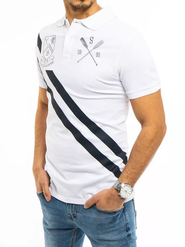 DStreet Męska biała koszulka polo Dstreet PX0362