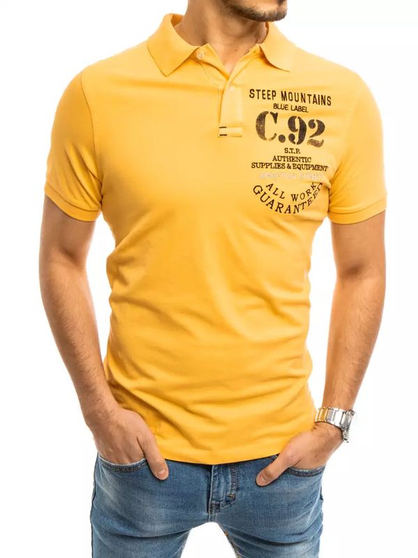 DStreet Męska żółta koszulka polo Dstreet PX0461