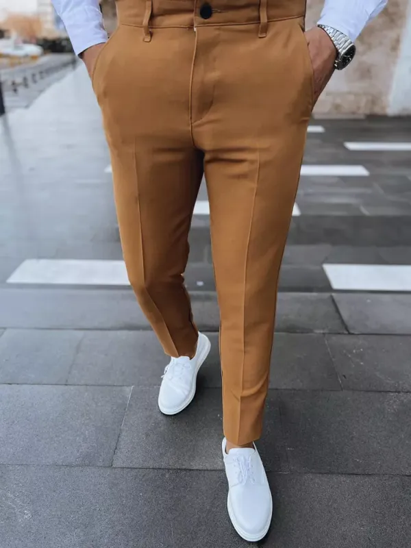 DStreet Monochrome camel chino trousers Dstreet for men