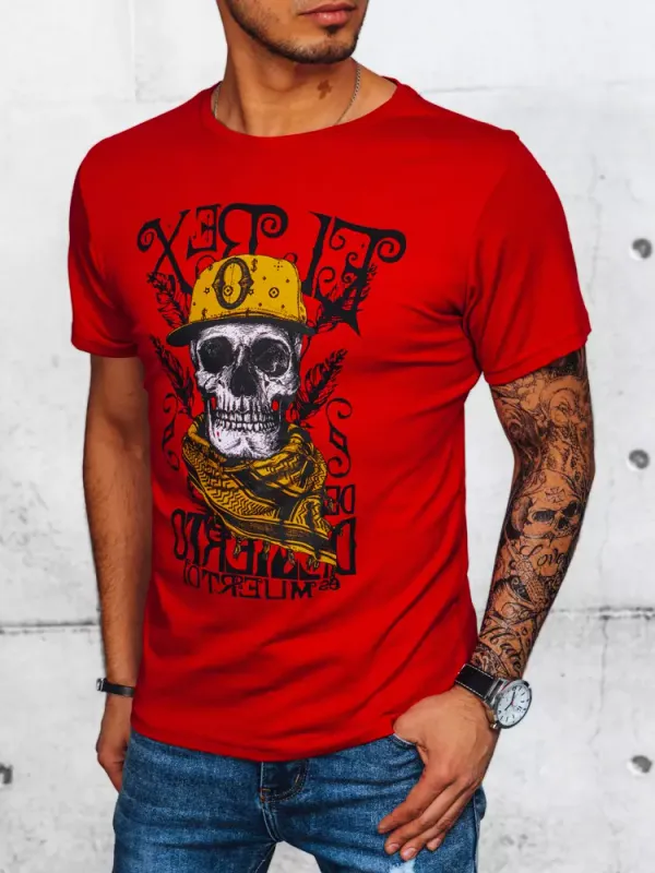 DStreet Red men's T-shirt with Dstreet print