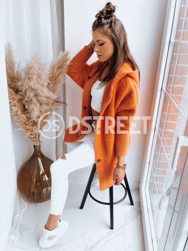 DStreet Women's coat from alpaca RITA orange Dstreet