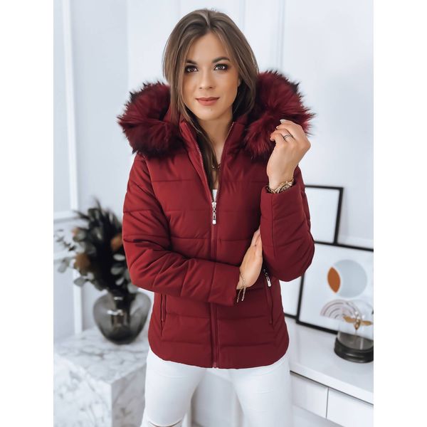 DStreet Women's quilted jacket TERRA maroon Dstreet TY3364
