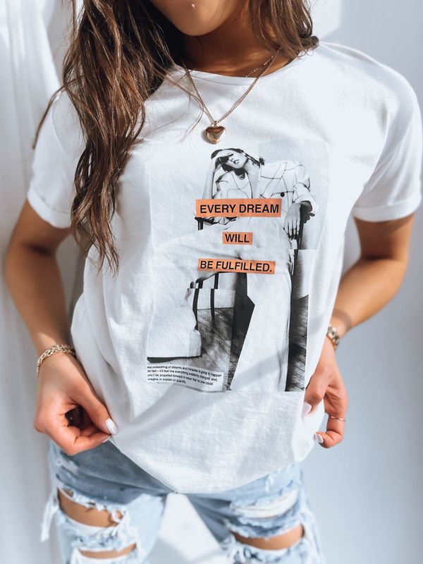 DStreet Women's T-shirt EVERY DREAM ecru Dstreet
