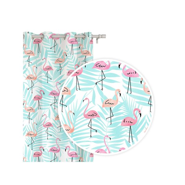 Edoti Edoti Curtain in flamingos 140x250 A500