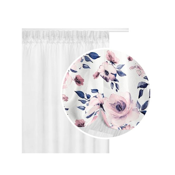 Edoti Edoti Curtain with roses Rosally 140x250 A491