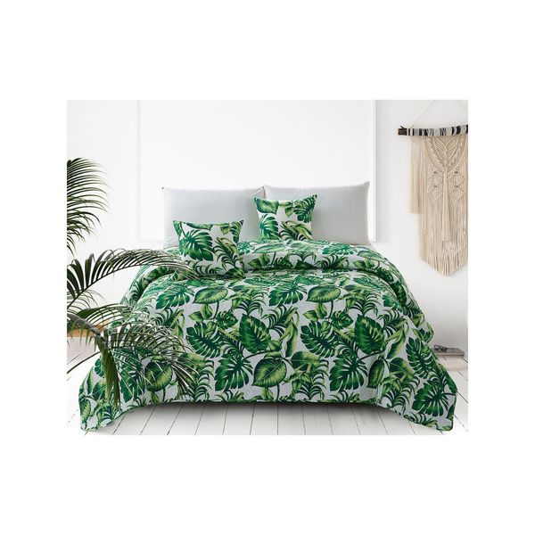 Edoti Edoti Quilted bedspread in the leaves Palms A546