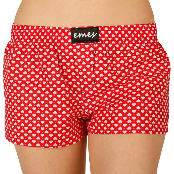 emes Women's shorts Emes red with hearts (027)
