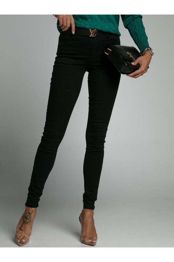FASARDI Black Fitted Denim Trousers AZR2070