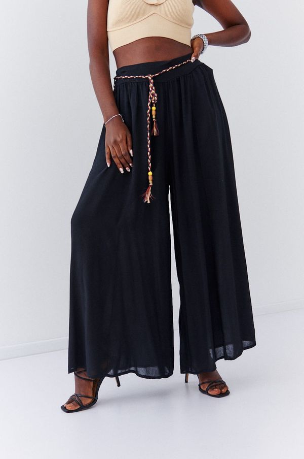 FASARDI Black women's culotte pants with elastic band
