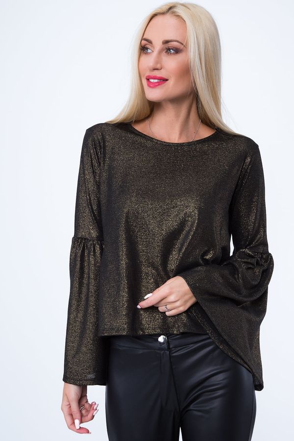 FASARDI Blouse with gold flared sleeves