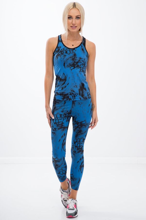 FASARDI Blue leggings with black patterns