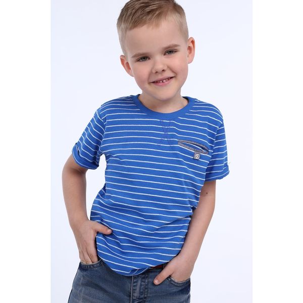 FASARDI Boys' cornflower blue striped t-shirt