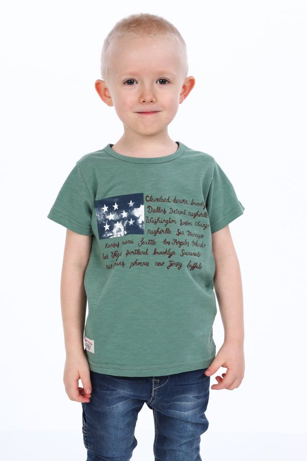 FASARDI Boy's T-shirt with khaki inscriptions