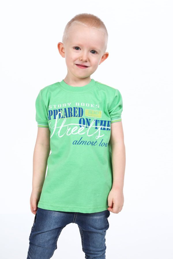 FASARDI Chlapecké zelené tričko s nápisy