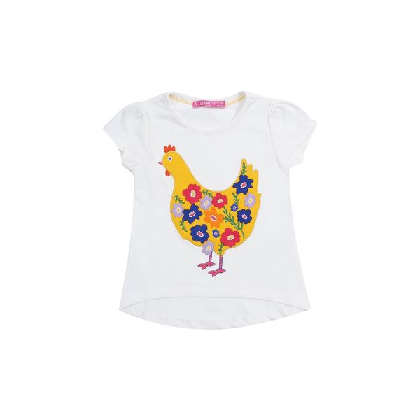 FASARDI Cream blouse with a hen