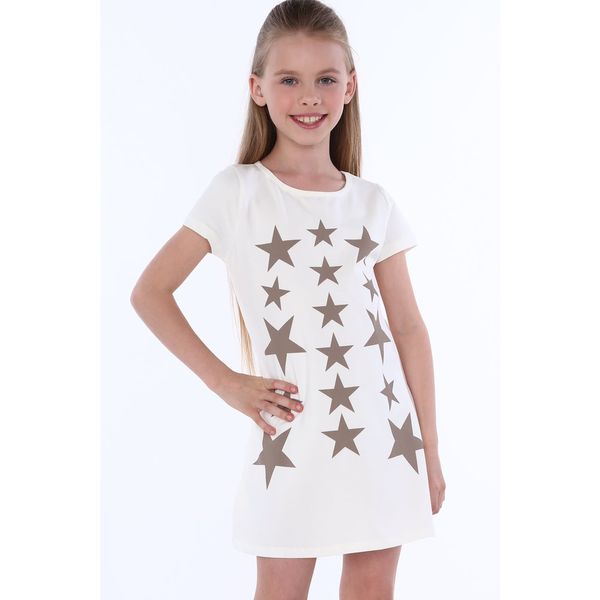 FASARDI Cream girlish dress with stars