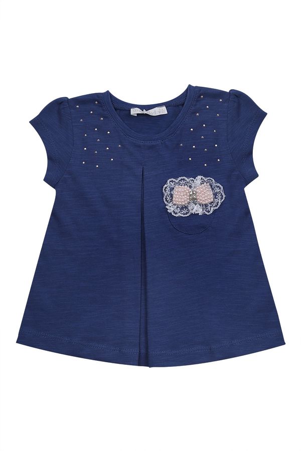 FASARDI Dark blue blouse with bow