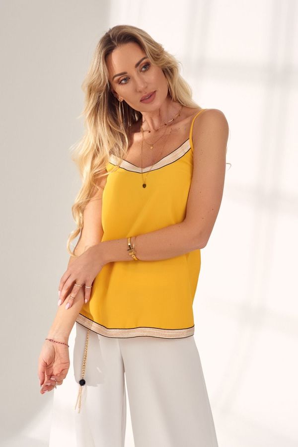 FASARDI Delicate yellow blouse with thin shoulder straps