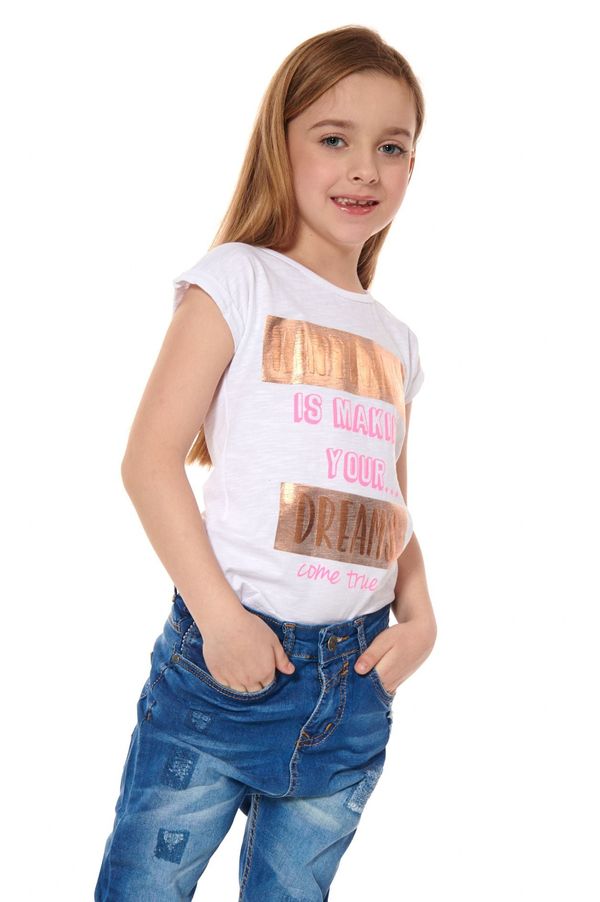 FASARDI Dívčí tričko s bílými nápisy