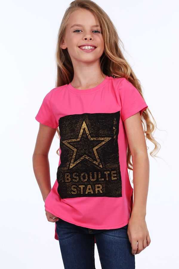 FASARDI Dívčí tričko s delším zadním dílem, amarant
