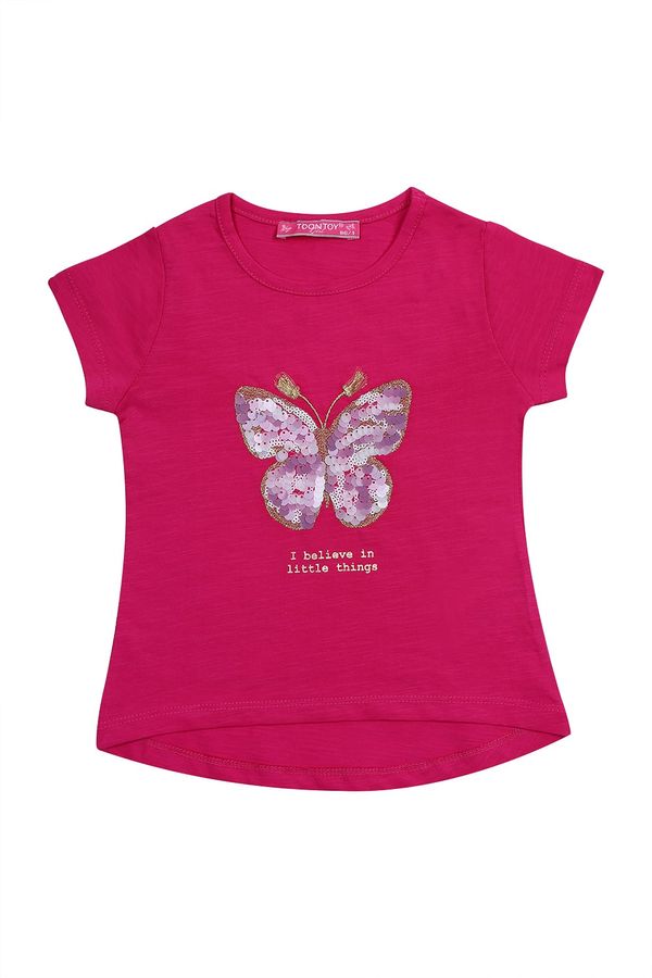 FASARDI Dívčí tričko s purpurovým motýlem