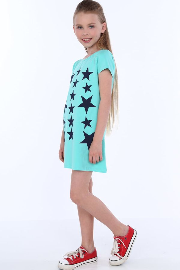 FASARDI Dresses with mint stars for girls