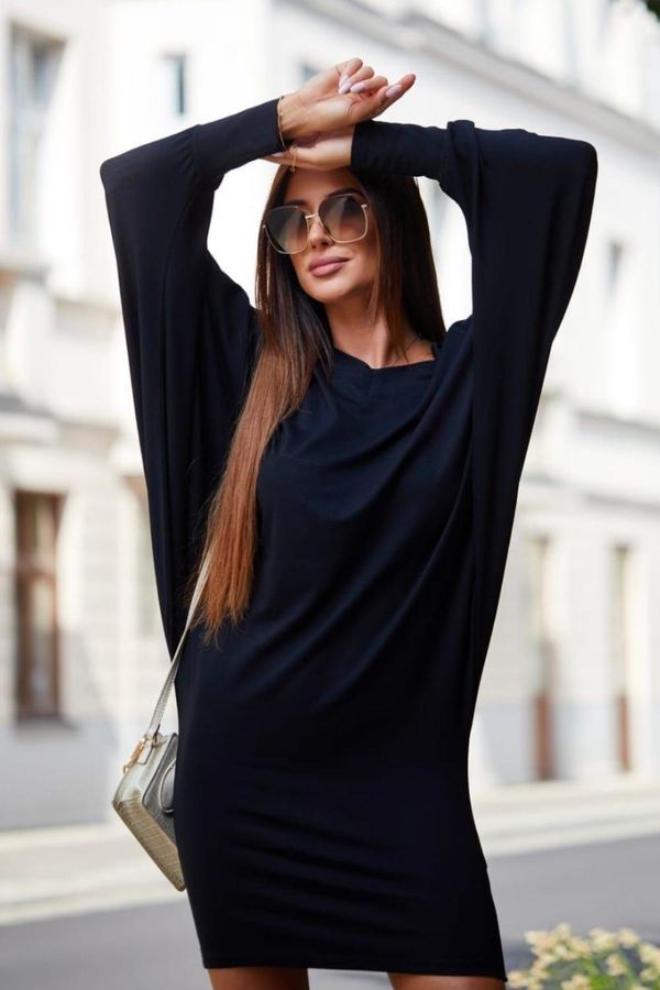 FASARDI Fashion basic black bat dress