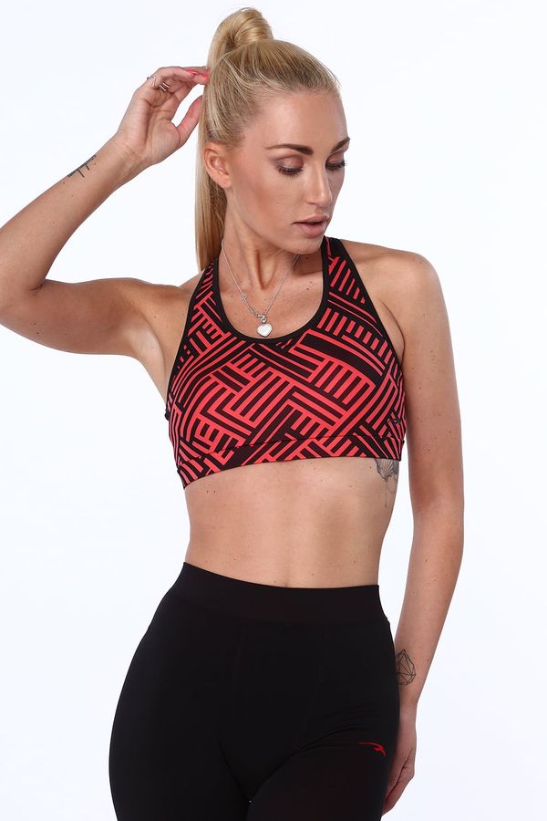 FASARDI Geometric sports top coral