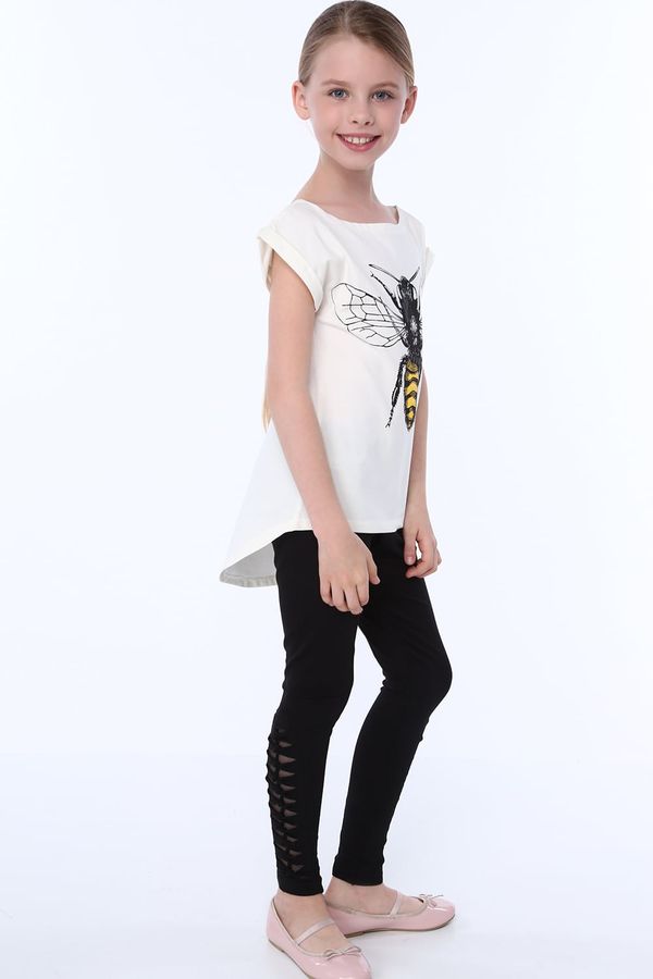FASARDI Girls' T-shirt with bee cream