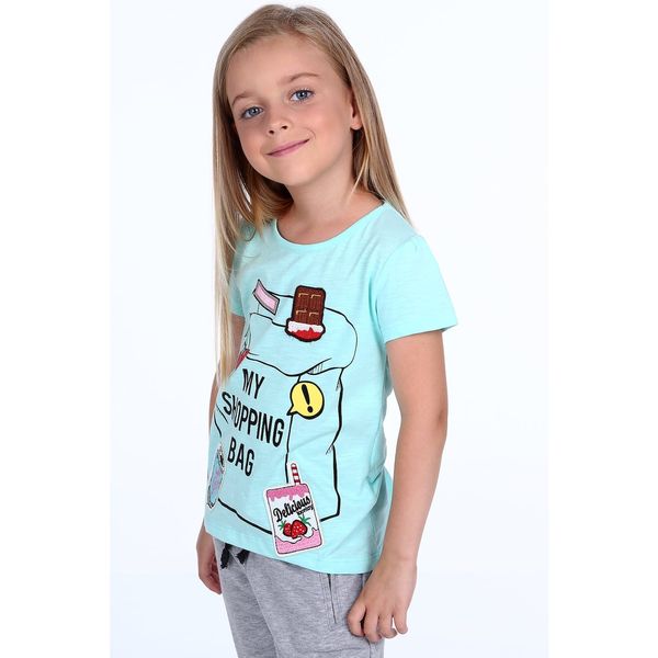 FASARDI Girls' T-shirt with mint patches