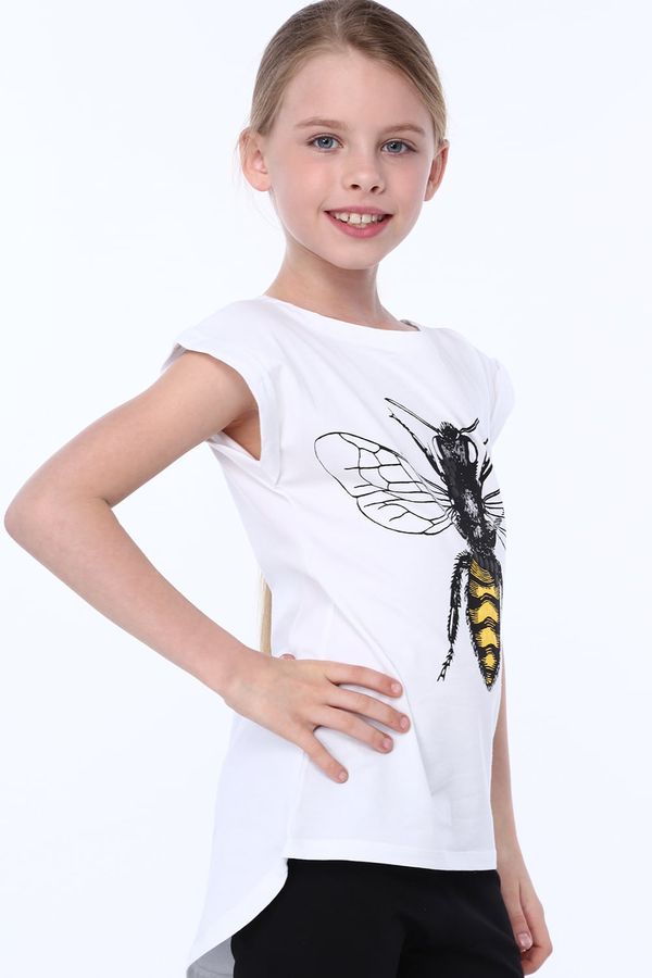 FASARDI Girl's T-shirt with white bee
