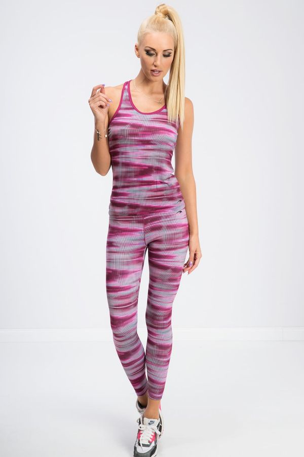 FASARDI Leggings with amaranth pattern