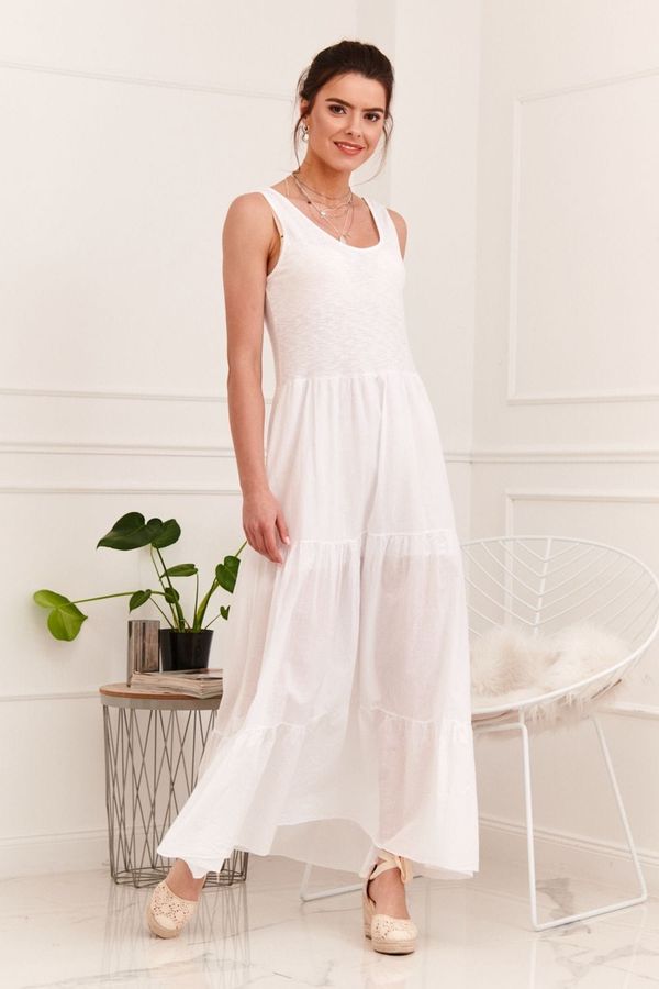 FASARDI Letní šaty na ramínka, bílé