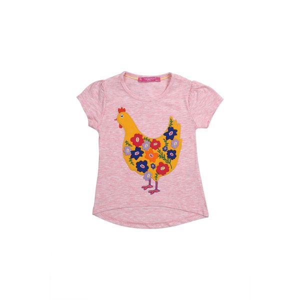 FASARDI Light pink blouse with a hen