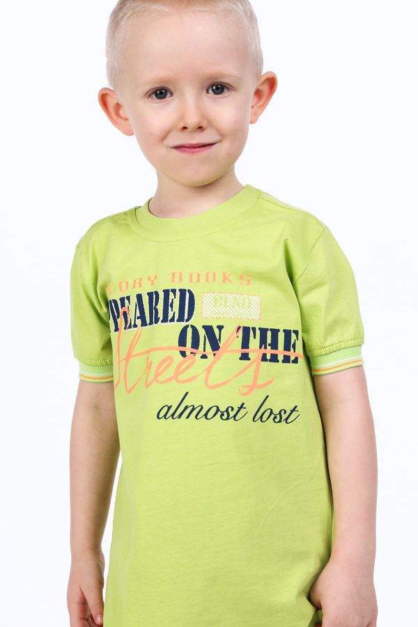 FASARDI Limetkové chlapecké tričko s nápisy