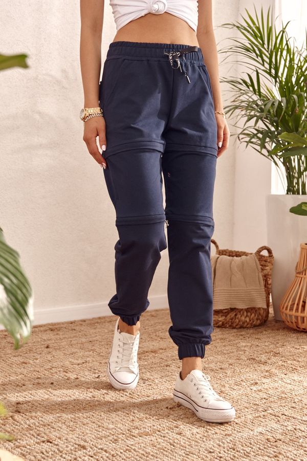 FASARDI Navy blue three-piece trousers