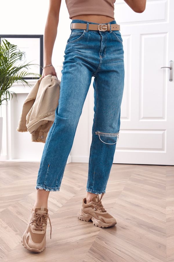 FASARDI Přiléhavé džínové kalhoty s vysokým pasem