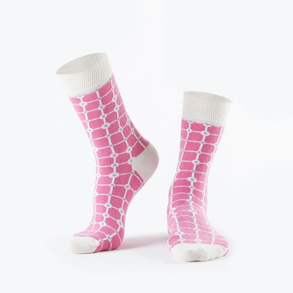 FASARDI Růžové dámské kostkované ponožky