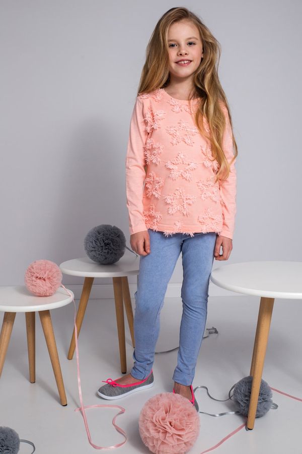 FASARDI Salmon blouse for girls with stars