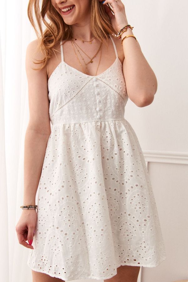FASARDI Summer dress with cream straps