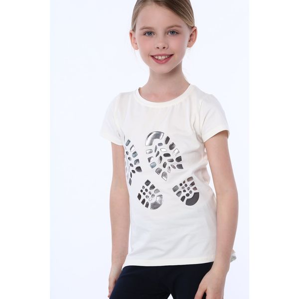 FASARDI T-shirt girls shoe footprint cream