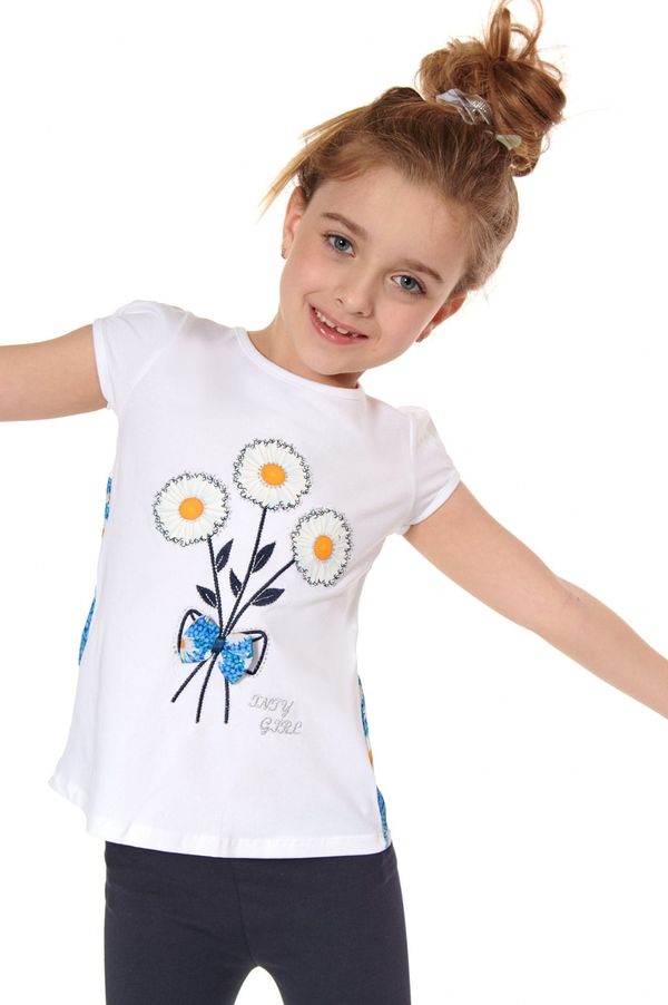 FASARDI White blouse for girls with flowers