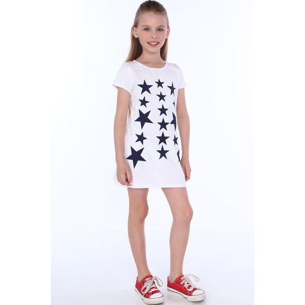 FASARDI White girls' dress with stars