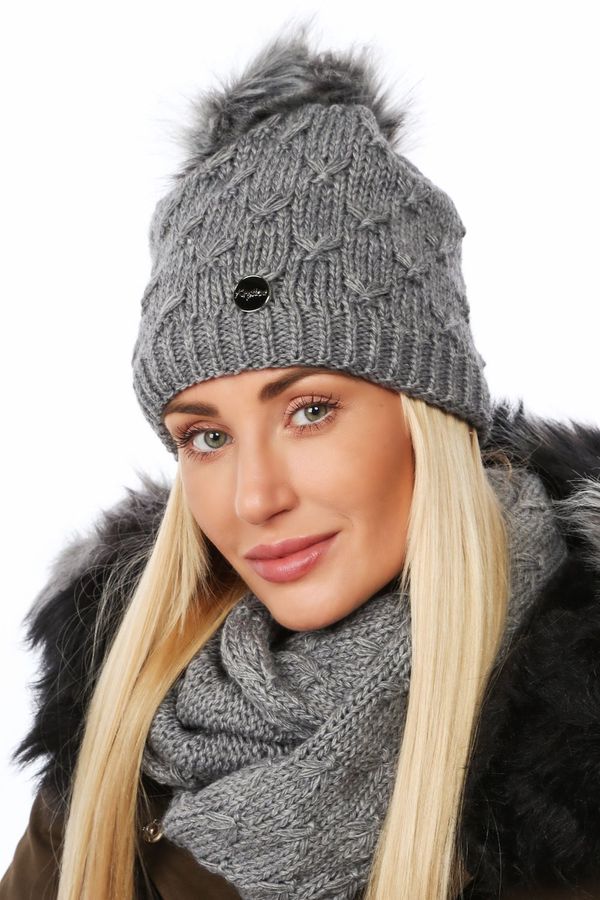 FASARDI Winter cap with hood, dark gray